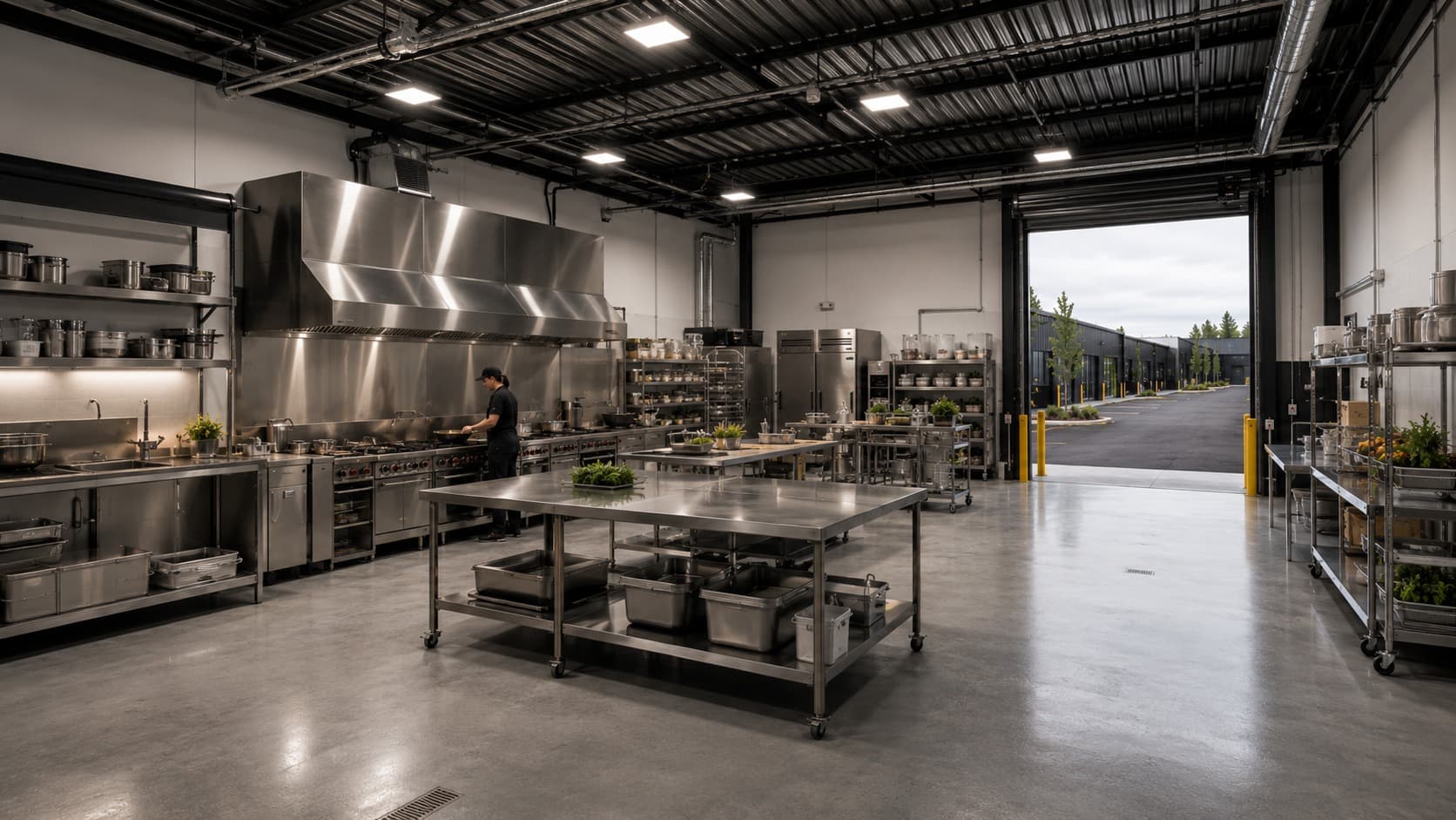 Industrial kitchen flex-space concept