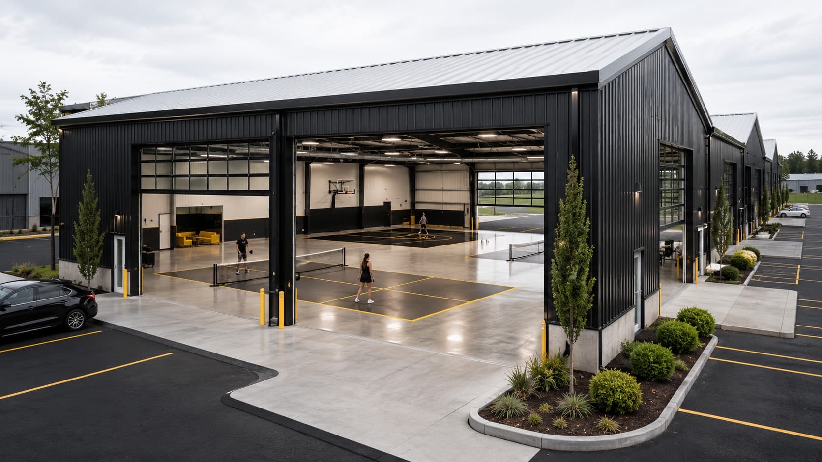 Sports courts flex-space concept